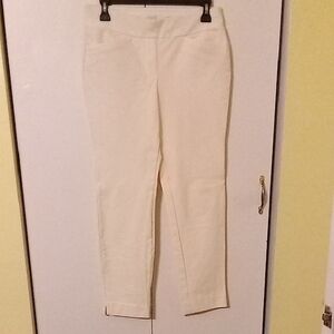 Spartina 449 Elegant Cream Skinny Leg Women's Pants Size Small Pull On Pre Owned